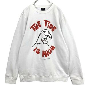 新品 未使用 stussy ステューシー スウェット トレーナー 白 でかロゴ