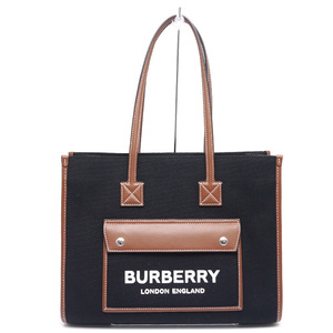 バーバリー BURBERRY フレヤ トートバッグ スモール 8057600 ブラック×タン