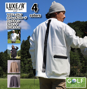 新品★ラグジュ ゴルフ LUXE/R GOLF 男女兼用 クルーネック ストレッチ スウェット(M)ホワイト/45240