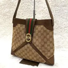 希少✨GUCCI グッチ シェリーライン ショルダーバッグ 金具 GGキャンバス