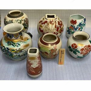 ◆名工作 九谷焼 他 花瓶 6点まとめてセット 色絵 金彩 花鳥図 陶暁 隆生 高峯 正文 祥文 花器 花入 飾壷 活花 茶道具