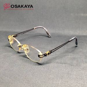 中古 BVLGARI メガネフレーム 244TK 447 18K 750 ダークブラウン ゴールド ブルガリ ユニセックス 刻印 ヴィンテージ ツーポイント