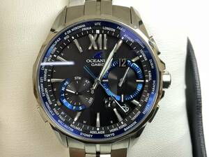 良品 CASIO OCEANUS OCW-S3400 ソーラー電波 オシアナス カシオ 時計 黒文字盤 箱取説コマあり 【9385】60