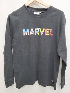 ◇ Dickies × MARVEL イラスト プリント 長袖 Tシャツ カットソー サイズL ブラック メンズ P