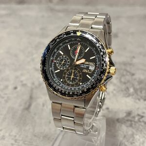 希少 美品 SEIKO ANA 7T92 0CF0 セイコー フライトマスター 腕時計