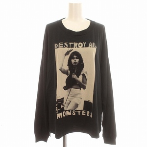 ヒステリックス Hysterics ロンT DESTROY ALL MONSTERS 長袖 Tシャツ カットソー F 黒 ブラック