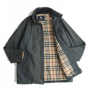 BURBERRY バーバリー ニット裏地 中綿ハーフブルゾン ブラック×ノバチェック 52(XL)