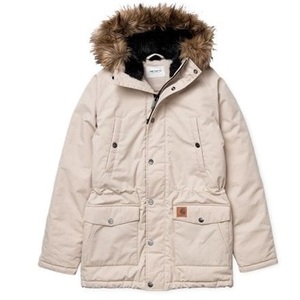 美品 18AW Carhartt WIP Trapper Parka Sサイズ マウンテンパーカー 中綿 ジャケット Wall ベージュ カーハート ワークインプログレス