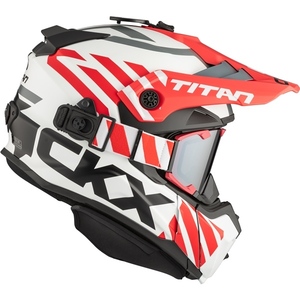 2025 CKX スノーモービル ゴーグル付 フルフェイス ヘルメット TITAN ORIGINAL MARKS レッド/ホワイト RED/WHITE 北米 Lサイズ 新品未使用