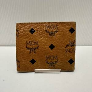 中古○MCM　2つ折り財布　ウォレット キャメル エムシーエム