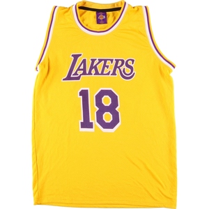 古着 NBA LOS ANGELES LAKERS ロサンゼルスレイカーズ メッシュ ゲームシャツ レプリカユニフォーム メンズXL /eaa454331