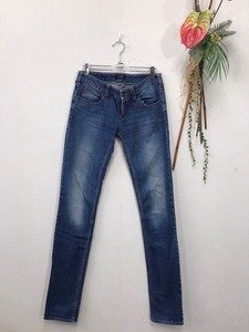 3135　【　AJ / ARMANI JEANS　】　ダメージデニムパンツ (後ろポケットジッパー破損)　　サイズ：160/66A　　色：ネイビー