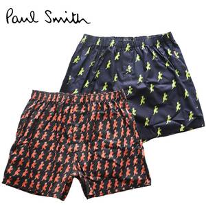 《Paul Smith ポールスミス》箱付新品 ダイナソー・恐竜柄 トランクス２枚セット アンダーウェア 前開き L(W84~94)A8387