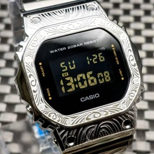 DW-5600 [電池新品] メタルベゼル (ベネチアン模様) + フルメタル + レザー + 樹脂ベルト + Dバックル 送料 [一律410円]