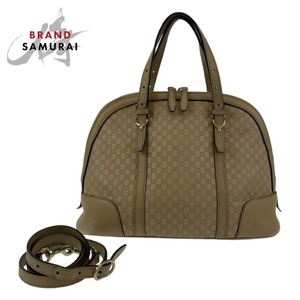 GUCCI グッチ マイクログッチシマ ベージュ ゴールド金具 レザー 309617 ショルダーバッグ ハンドバッグ 2WAY レディース 407047