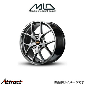 MID RMP 025F アルミホイール 1本 MPV LY3P(18×7J 5-114.3 INSET48 ハイパーメタルコート/ブラッシュドフィニッシュ)