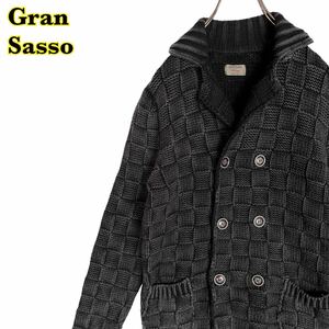 Gran Sasso Vintage グランサッソ　長袖　ニットジャケット　ブラック系　イタリア製　ウール　44サイズ　【AY1113】