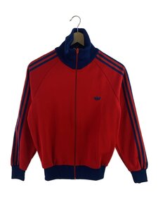 adidas◆80s/デサント期/トラックジャケット/ハイネック/ジャージ/1/ポリエステル/RED/赤