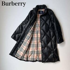 美品 BURBERRY LONDON バーバリーロンドン ダウンジャケット　ダウンコート ロングコート ノバチェック バーバリーチェック　レディース