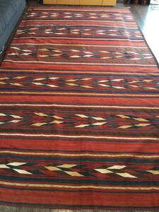 アフガニスタン　ビンテージ　キリム　Afghanistan vintage kilim / 211cm x 381 cm　ビックサイズカーペット