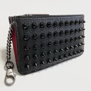 ★美品 Christian Louboutin クリスチャン ルブタン フラグメントケース ブラック 財布 カード入れ コインケース【鑑定済み 本物保証】