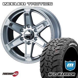 4本セット キーラー タクティクス KEELER 18x8.0J 6/139.7 8J 25 HS MONSTA MUD WARRIOR 285/60R18 ホワイトレター MT FJクルーザー プラド