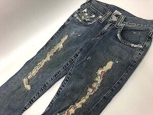 ★ 1円～ TRUE RELIGION トゥルーレリジョン リメイク加工 デニムパンツ ペイント加工 ダメージ加工 ジーンズ ボトムス JOEY