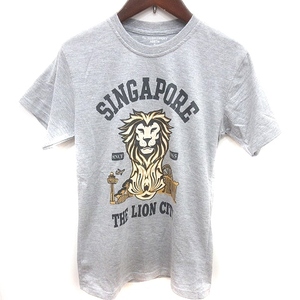 マーライオンカンパニー The Merlion Company Tシャツ カットソー Uネック 半袖 S グレー /RT レディース