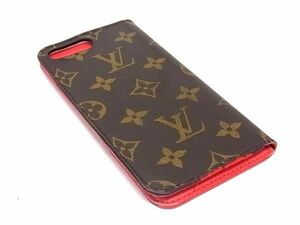 1円 LOUIS VUITTON ルイヴィトン M63404 モノグラム フォリオ iPhone 7plus 8plus 対応 アイフォンケース スマホケース ブラウン系 AZ4873