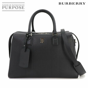 未使用 展示品 バーバリー BURBERRY 2way ボストン ショルダー バッグ レザー ブラック シルバー 金具 Boston Bag 90235523