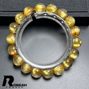 高級 EU製 定価76万円★ROBEAN・極!極満針ルチルクォーツ★猫目 ブレスレット パワーストーン 天然石 金運 お守り 11-11.3mm k1126321