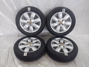 ☆HE22S ラパン☆タイヤ 24年,23年製 バリ山 155/65R14 ブリヂストン☆ 4H 100 4.5J +45 14インチ スズキ純正 アルミホイール付 4本