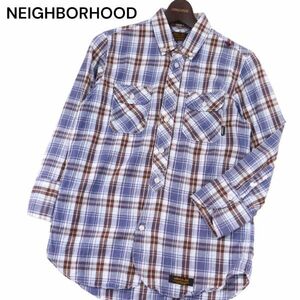 12SS★ NEIGHBORHOOD ネイバーフッド 【ESTABLISH CHECK】春夏 7分袖 ワーク チェック シャツ Sz.S　メンズ　I4T00932_3#A