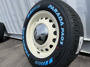 グッズ付! 車検OK 即納 200系 ハイエース レジアスエース 16インチ 215/65R16 タイヤホイールセット スチール 鉄チン YOKOHAMA PARADA PA03