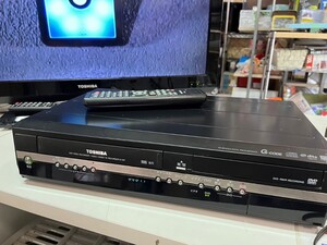 ○ TOSHIBA 東芝 VTR一体型DVDレコーダー D-VR7 2008年製 VHS→NG DVD再生動作OK リモコン付属 中古 ジャンク扱い品 ④