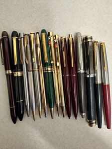 MONTBLANC / PARKER / CROSS / SHEAFFER 万年筆 ボールペン など　15点まとめ