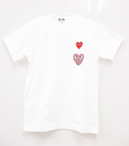 プレイコムデギャルソン PLAY COMME des GARCONS AD2018 18AW RED HEART TEE サイズＭ ラインストーン Tシャツ 半袖 ホワイト 白 ●240708