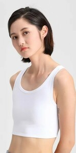 新品 スポーツブラ　なべシャツ　ホワイト　M 白　胸を小さく見せるブラ　lgbt 胸つぶし ナベシャツ