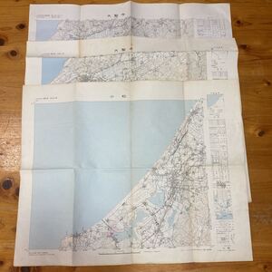 古地図 石川県 小松 大聖寺 3枚まとめ売り 昭和43年、昭和47年 国土地理院