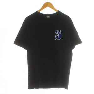 ステューシー STUSSY Funky S Tee Tシャツ カットソー 半袖 クルーネック ロゴ プリント コットン M 黒 ブラック /KU メンズ