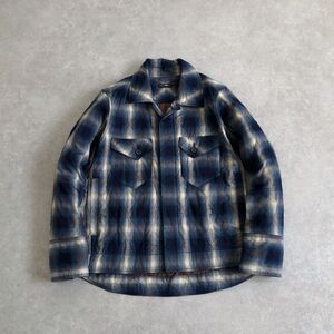 極美品●CASH CA●中綿キルティング オンブレチェック シャツ ジャケット●カシュカ