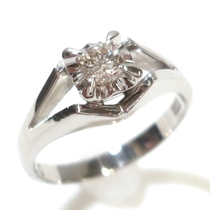 J◇Pt900【新品仕上済】美しい 一粒ダイヤ ダイヤモンド 0.2ct プラチナ リング 指輪 8.5号 platinum Diamond ring