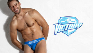 即決正規品新品 オージーバム Aussiebum VICTORY BLUE Brief -S- ビキニブリーフ 青色 ブルー 現品表記サイズ S