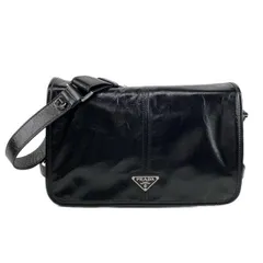 PRADA(プラダ) ショルダーバッグ美品  ソフトルックスレザー ショルダーバッグ 2VD073 黒 レザー