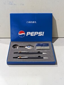 入手困難 非売品 Pepsi Cola ご成約御礼 オイルライター ペン キーホルダー セット ペプシコーラ ZIPPO型 ジッポータイプ 激レア 未使用品