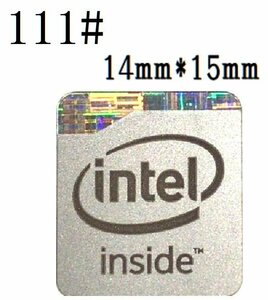 111# 【intel inside 銀】エンブレムシール　■14*15㎜■ 条件付き送料無料