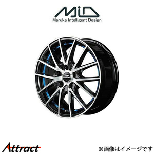 MID シュナイダー RX27 アルミホイール 4本 ハイゼット トラック 200系(12×4J 4-100 INSET42 ブラック/ブルー)SCHNEIDER