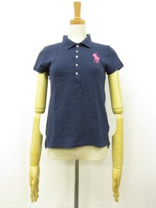 【ラルフローレン Ralph Lauren】771892 ビックポニー刺繍 半袖カットソー ポロシャツ (レディース) sizeL(12-14) ネイビー系 □35LK2366□