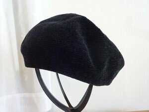 ＊ アモティ ＊レディース・ガールズ　黒色帽子　ベレー帽　サイズ５７cm〜５９cm　キャップ　帽子　スタイルハット