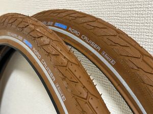 【送料無料】SCHWALBE ロードクルーザー 26×1.75 ブラウン×リフレクターライン 新品2本セット